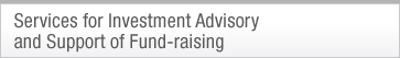 Service for Investment Advisery and Support of Fund-raising